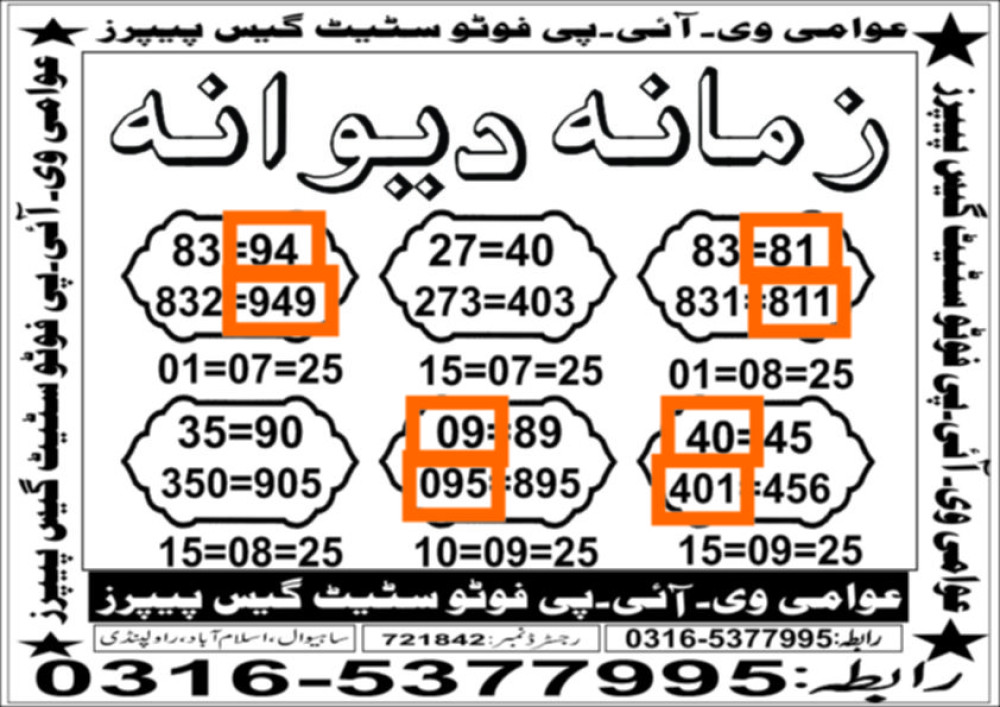 Awamee Teen mahi guess papers