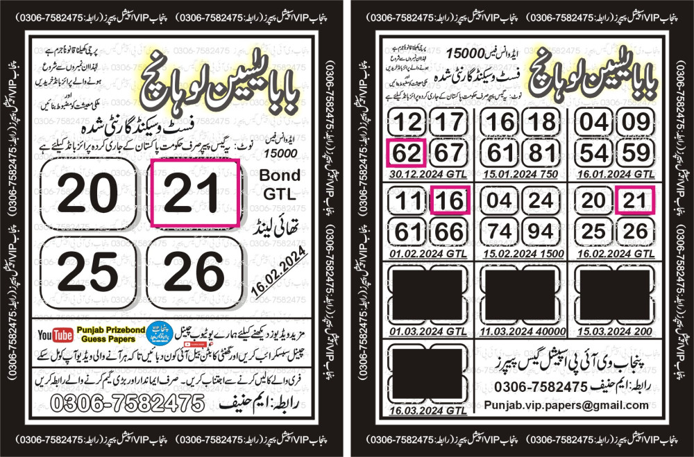Punjab VIP Special Guess Papers