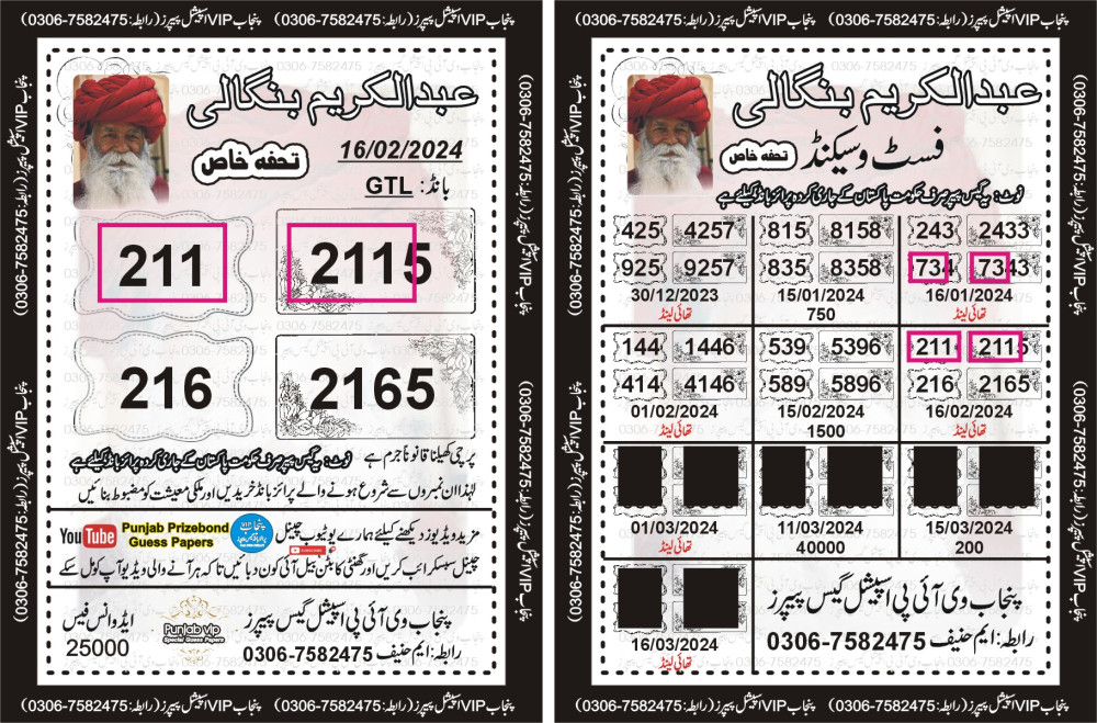 Punjab VIP Special Guess Papers
